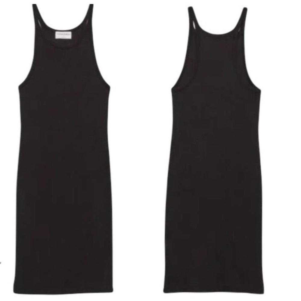 ARITZIA Denim Forum Ribbed Black Cotton Mini Dress